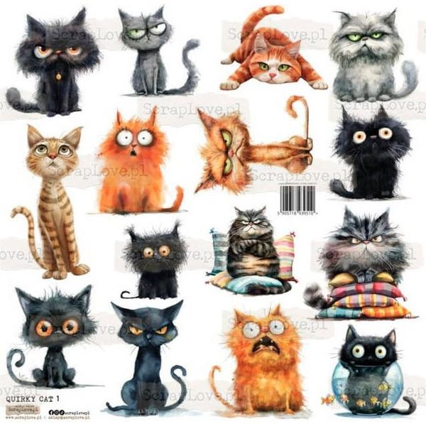 Stickers Adesivi Decorativi Scraplove - Gatto Stravagante 1-image