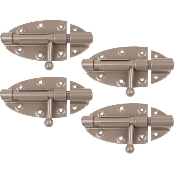 Alberts 821173 Catenaccio Duravis® Bolt, Con Maniglia Tonda, Rivestimento Duplex Beige Perlato Ral 1035, Piastra 112 X 72, Catenaccio Ø 16 Mm, Set Di 4 Pezzi-image