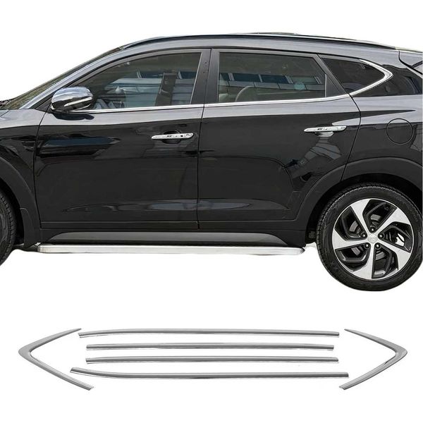 Modanature Per Finestre Per Hyundai Tucson 2015-2020 In Acciaio Inox Cromo 6Pcs-image