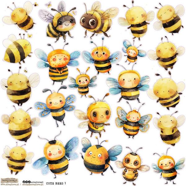 Stickers Adesivi Decorativi Scraplove - Api Carine 1-image