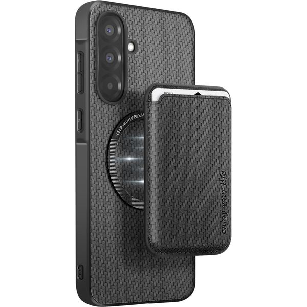 Avizar, Cover Galaxy A36 Magnetic Card Holder Carbon, Nero-image