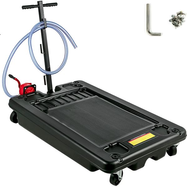 Succebuy Vaschetta Di Scarico Olio Con Pompa, 64 Litri, Basso Profilo, 17 Galloni, Tubo Da 8 Piedi Per Suv, Auto, Camion, Materiale Resistente-image