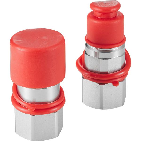 Succebuy Attacchi Idraulici A Faccia Piana Da 1/2 Pollice, Attacchi Rapidi Idraulici Per Minipale Da 1/2 Pollice Npt Con 2 Tappi Antipolvere (ISO16028)-image