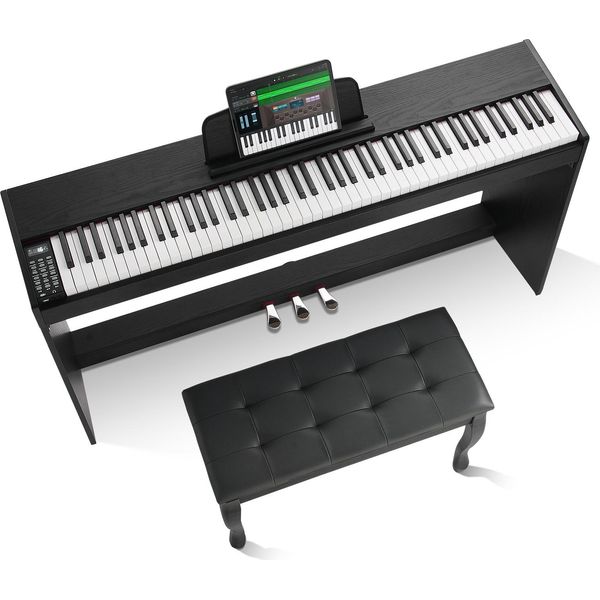 Succebuy Pianoforte Digitale Pesato, 88 Tasti Completamente Pesati, Doppia Tastiera E Altoparlante Con Supporto Per Custodia, Doppia Panca, Cuffie, 200 Toni E Ritmi, Supporto Bluetooth/Usb/Midi-image