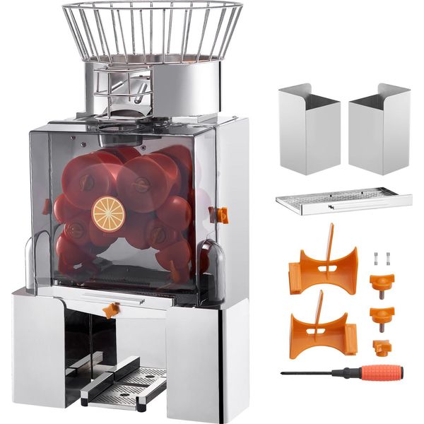 Succebuy Spremiagrumi Commerciale, 120 W, Spremiagrumi In Acciaio Inox Con Alimentatore Automatico. Succhia 25 Arance Al Minuto Ad Alta Velocità-image
