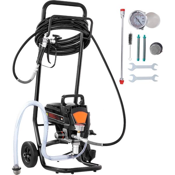 Succebuy Stand Spruzzatore Di Vernice Airless, 950 W 3000 Psi Spruzzatore Elettrico Ad Alta Efficienza Con Carrello, Pittura Fine E Uniforme Per Interni Ed Esterni Di Case, Mobili E Recinzioni-image
