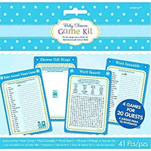 Amscan - Gioco, Baby Shower 41-Pack Set - Carta SG31329 (Taglia Unica) (Blu/Bianco/Verde)-image