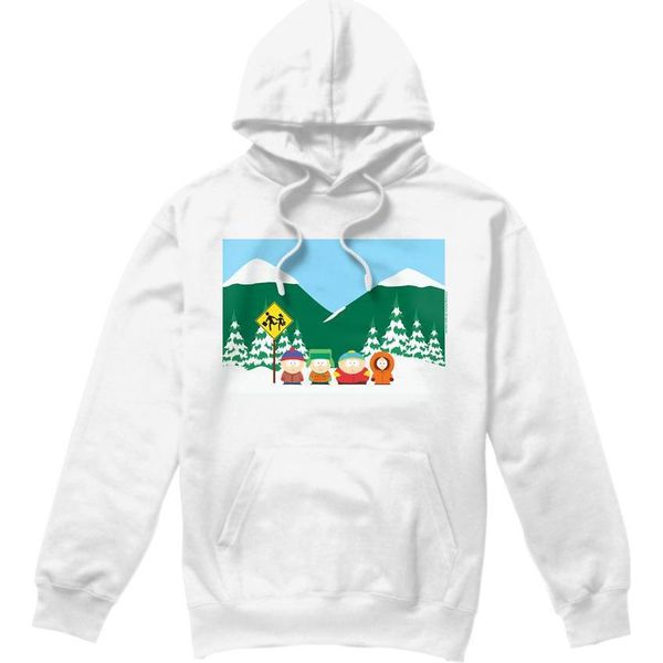 South Park - Felpa Con Cappuccio "Bus Stop"" Da Uomo TV9252 (M) (Bianco)"-image