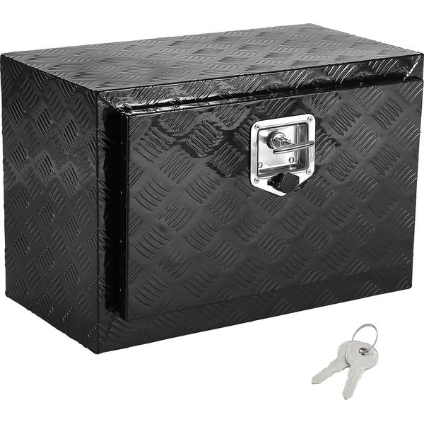 Succebuy Cassetta Sottoscocca Per Camion, 61 X 30 X 35,6 Cm, Robusta Cassetta Per Attrezzi In Alluminio Con Piastra Diamantata, Serratura E Chiave, Custodia Impermeabile Con Serratura A T Per Camion, Furgoni, Rimorchi-image