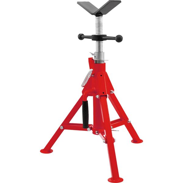 Succebuy Supporto Per Tubi Con Testa A V, Capacità Di Carico Di 2500 Libbre, Regolabile Da 20"-37"", Sollevatore Di Tubi Pieghevole Per Lavori Di Saldatura E Costruzione"-image