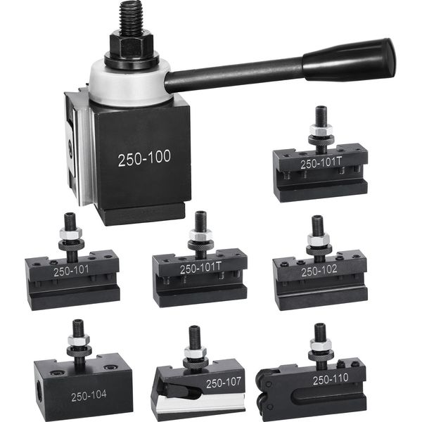 Succebuy Set Di Portautensili A Cambio Rapido, 8 Pezzi, Portautensili Da Tornio Per Mini-Torni Da 6"-12"""-image