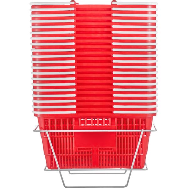 Succebuy Cestino Per La Spesa, Set Da 20, 21 L Cestino In Plastica Robusta Con Manico E Supporto, 41,9 X 30 X 21 Cm, Cestino Portatile In Confezione Sfusa Per La Spesa Al Dettaglio-image