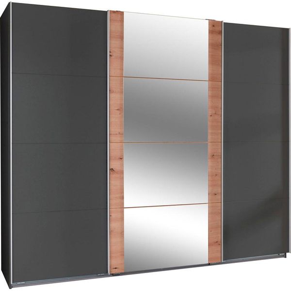 Armadio Ad Ante Scorrevoli Berna Armadio Design Selezionabile, Grafite / Rovere Artisan, 313X64X210Cm-image