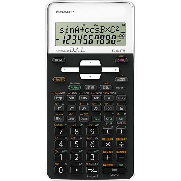 Sharp EL-531TH Calcolatrice Scientifica Tasca Nero Bianco-image