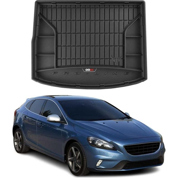 Omac Rivestimento Del Bagagliaio In Gomma Per Volvo V40 2012-2019 Rivestimento Del Bagagliaio In Tpe Nero-image