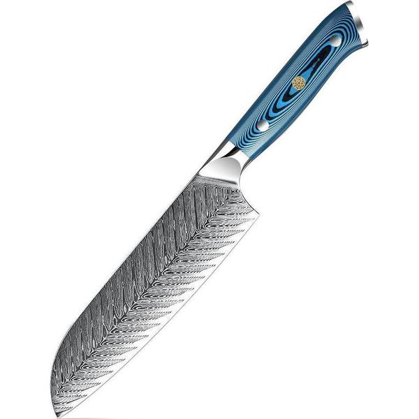 Coltello Da Cucina Damasco TU-37504 - Santoku/Blu KP37504-image