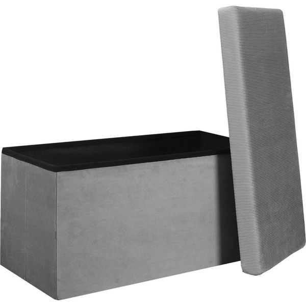 Howhomely Pouf Grigio Pouf 77 X 38 X 38 Cm Pouf-image