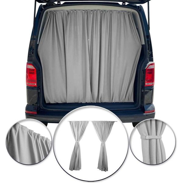 Tendine Parasole Su Misura Per Vw T6 T6.1 Dal 2015 L1 L2 Tendine Portellone Posteriore Grigio-image