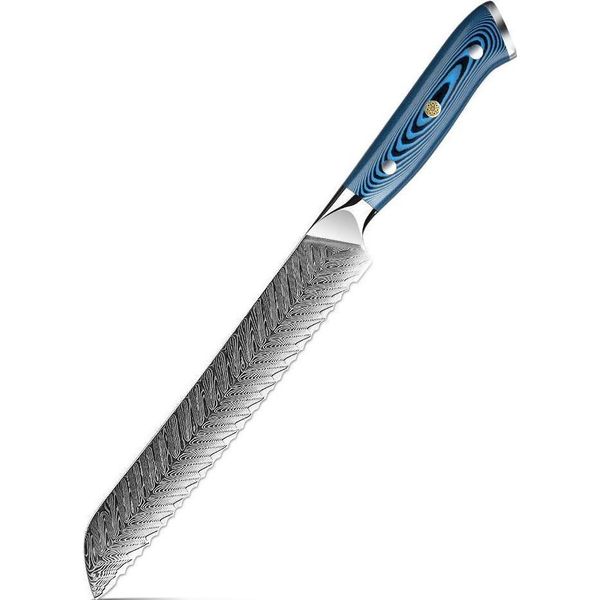 Coltello Da Cucina In Damasco TU-37505 - Pane/Blu KP37505-image