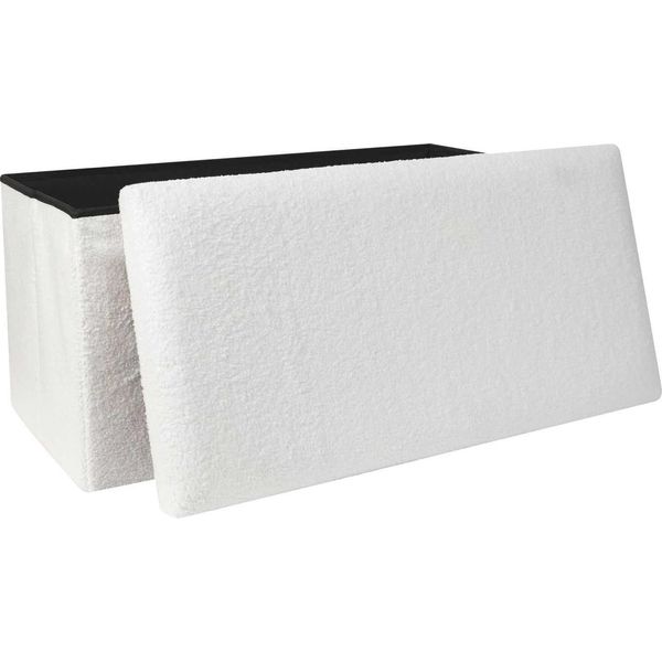 Howhomely Pouf Bianco Pouf 76 X 38 X 38 Cm Pouf-image