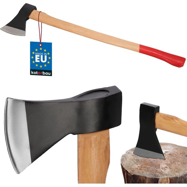Kotarbau® Ascia A Doppio Cuneo Per Tagliare La Legna 1800G Ascia In Acciaio Con Manico In Legno Impregnato Ascia A Mano Con Protezione Da Taglio Ascia Universale Per Lavorare Il Legno Martello Da Spacco Ascia Di Sopravvivenza Ascia Da Campeggio-image