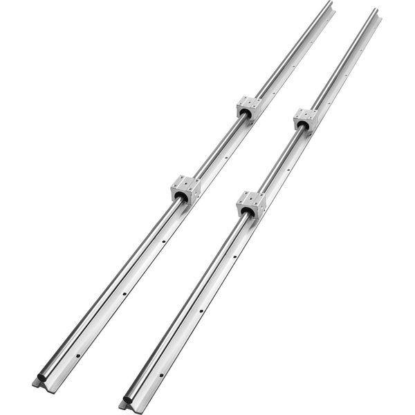 Guida Lineare Guida Lineare 2 Pz. Sbr20-1500Mm Acciaio Al Carbonio Guida In Alluminio Con 4 Pz. Blocchi Di Scorrimento SBR20UU Cuscinetto Lineare Blocco Cuscinetto-image