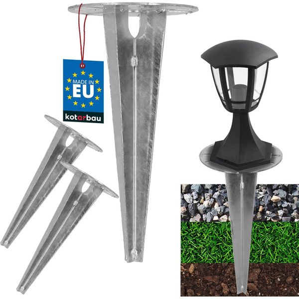 Kotarbau® 2 Pezzi Picchetto Da Terra Manicotto A Impatto Per Illuminazione Da Giardino ⌀ Picchetto Da Terra In Acciaio Zincato Da 150 Mm Ancoraggio Da Terra Ancoraggio Da Terra Impattabile Per Lampade Da Giardino Manicotto Da Terra A Impatto Ancoraggio Da Terra-image