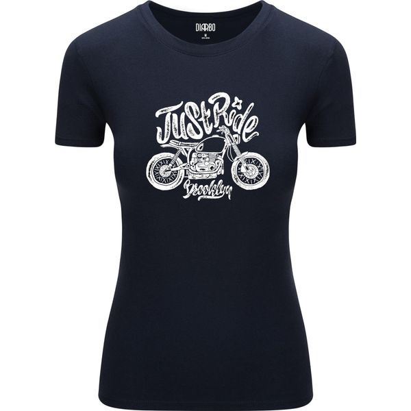 T-Shirt Da Donna Diarbo Con Stampa Amante Dei Motori Einfach Fahren Blu Scuro Taglia S-image