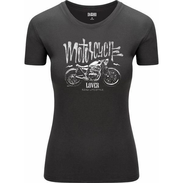 Diarbo T-Shirt Da Donna Con Stampa Amante Moto Amante Moto Grigio Scuro Taglia L-image
