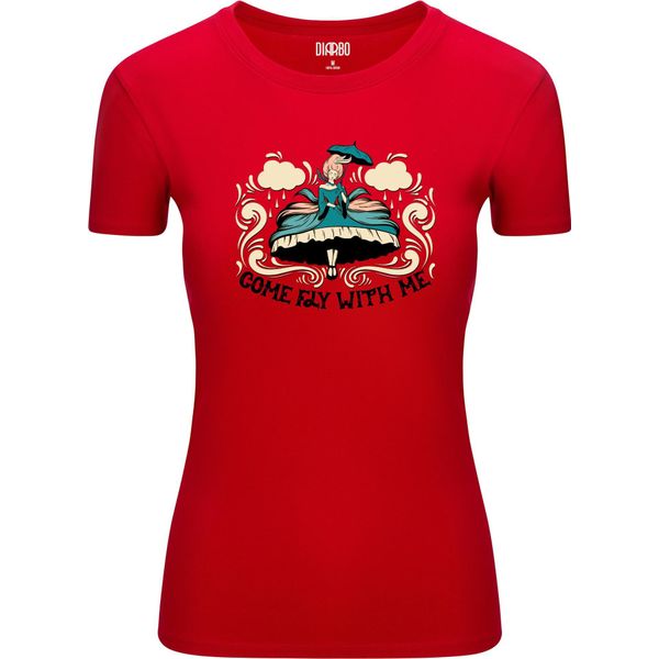Diarbo T-Shirt Da Donna Con Stampa Astratta Come Fly With Me Red Taglia Xl-image