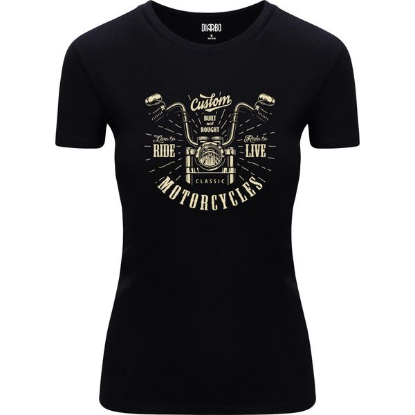 T-Shirt Da Donna Diarbo Con Stampa Moto Personalizzata Nera Taglia M-image