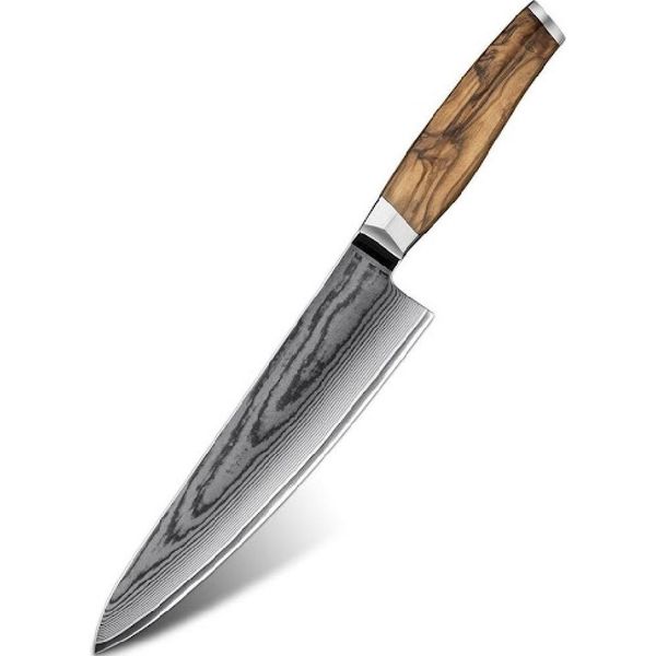 Coltello Da Cucina Damasco ZE-37557 - Chef/Brown KP37557-image
