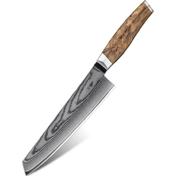 Coltello Da Cucina In Damasco ZE-37559 - Kiritsuke/Brown KP37559-image