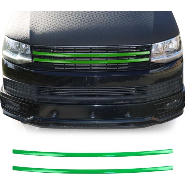 Modanature Griglia Radiatore Modanature Griglia Per Vw T6 Transporter 2015-2019 Cromo Verde 2X-image
