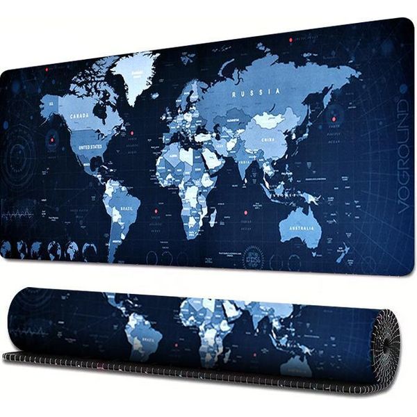 Inf Tappetino Per Mouse Con Mappa Del Mondo - Antiscivolo, Bordo Cucito M-image