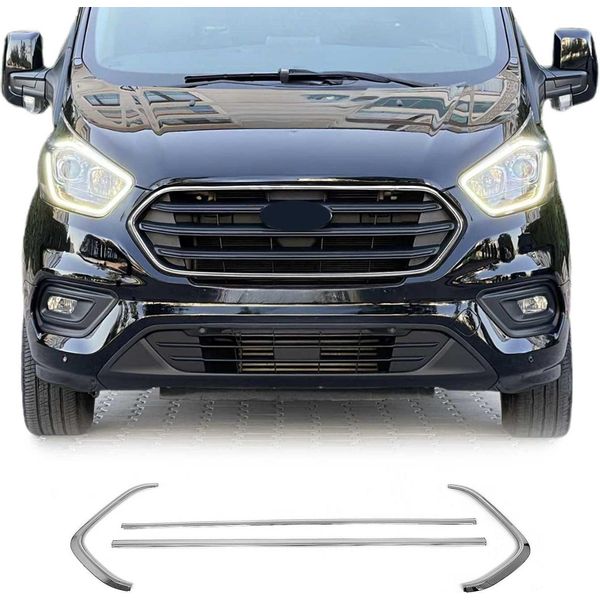 Modanature Griglia Radiatore Modanature Griglia Per Ford Transit Custom 2018-2023 Cromo 4X-image
