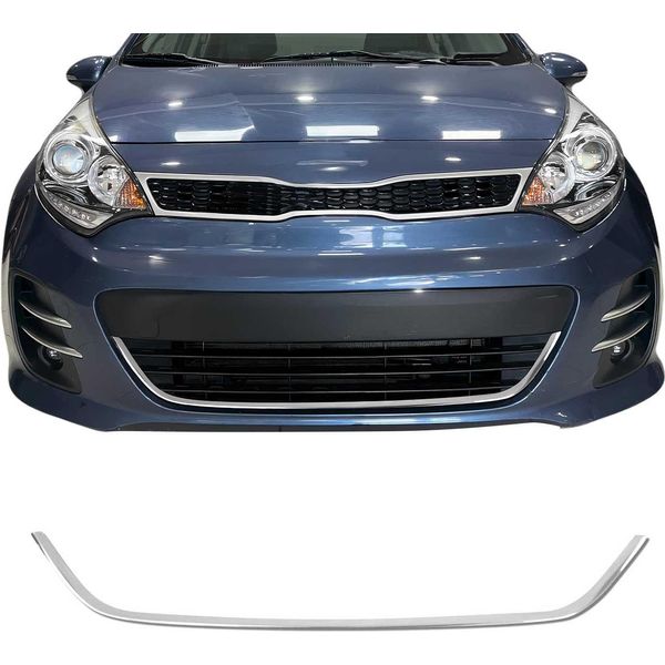 Modanature Griglia Radiatore Modanature Griglia Per Kia Rio Hatchback 2011-2017 Cromo Argento-image