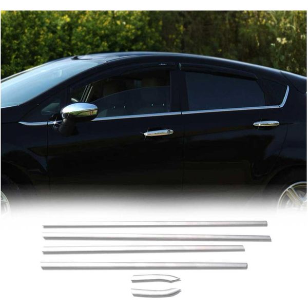 Modanature Per Finestrini Per Ford Fiesta 2008-2019 Hatchback In Acciaio Inox 8Pcs-image