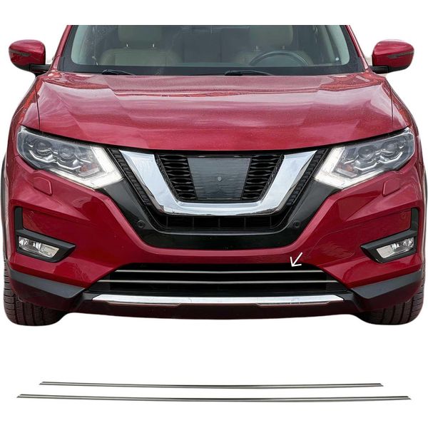 Modanature Griglia Radiatore Modanature Griglia Per Nissan X-Trail 2017-2025 Cromo Argento 2X-image