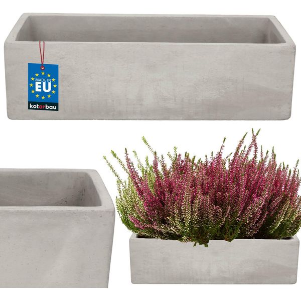 Kotarbau® Fioriera A Letto Rialzato Balcone 32 X 12 X 9 Cm Fioriera In Ceramica Cemento Rettangolare Balcone Vaso Fioriera Balcone Cassetta Fioriera Vaso Per Erbe Davanzale Finestra Fioriera Rettangolare-image