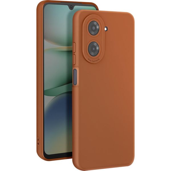 Avizar, Cover Honor 400 Lite In Silicone Liscio Protezione Fotocamera Rosso, Marrone-image