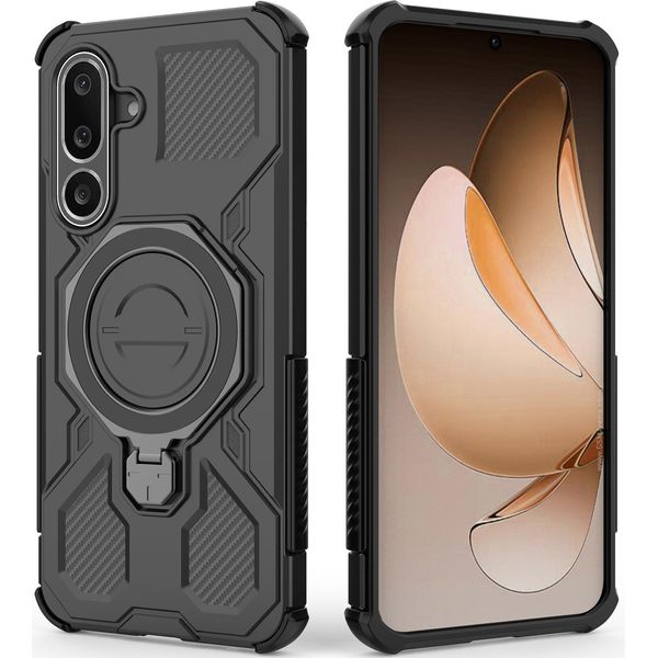 Cover Resistente Per Samsung Galaxy M56, Custodia Robusta Con Supporto Ad Anello, Supporto Magnetico E Supporto Nero-image