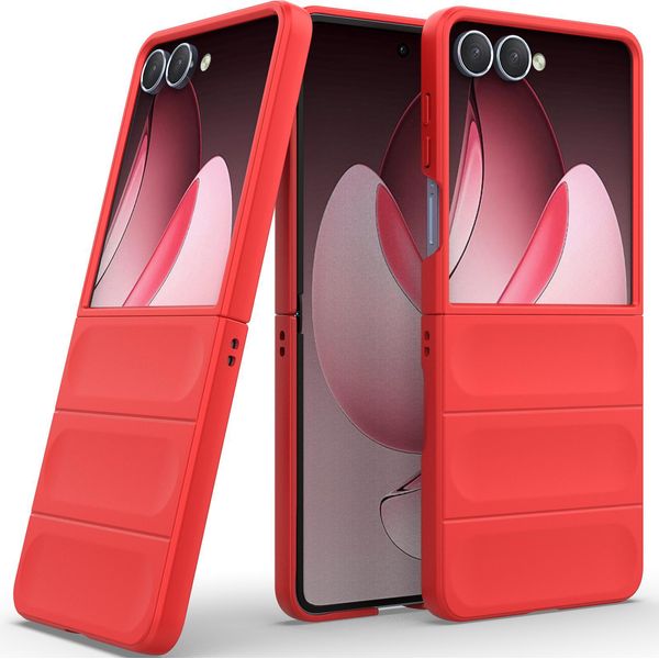 Custodia Per Samsung Galaxy Z Flip 7 Custodia Rigida Pc Opaca Antiurto Antiscivolo Rosso-image