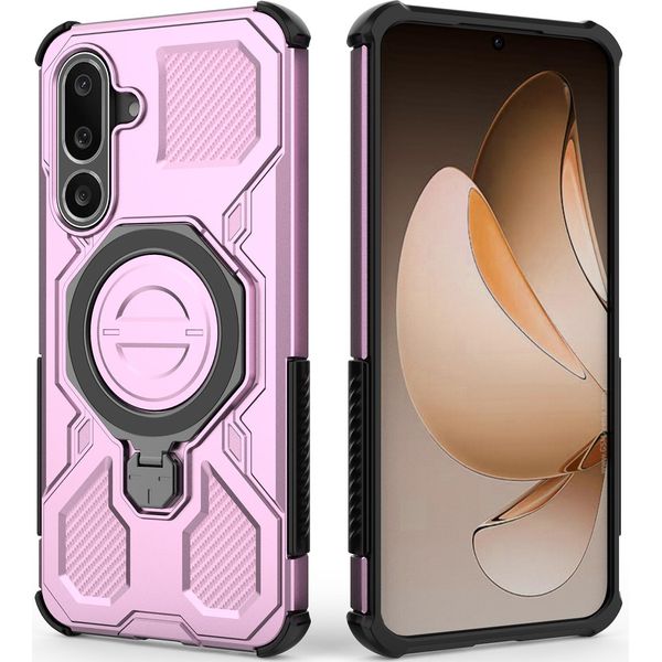 Cover Resistente Per Samsung Galaxy M56, Custodia Robusta Con Supporto Ad Anello, Supporto Magnetico E Supporto Rosa-image