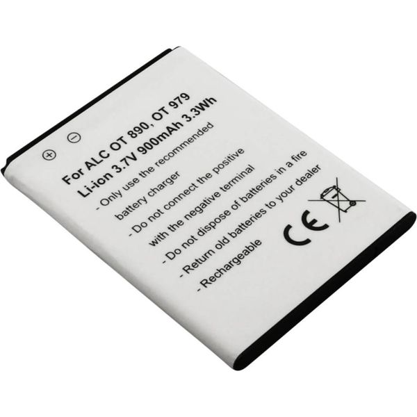 Avizar, Batteria Di Ricambio Agli Ioni Di Litio 3,7 V 900Mah Per Alcatel OT-890/979 - A Lunga Durata, Bianca-image