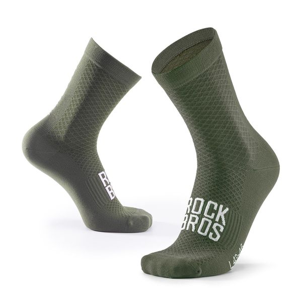 Rockbros Road-To-Sky 1 Paio Di Calze Da Ciclismo Uomo Donna Calze Sportive Strada Bici Traspiranti Calze Da Corsa Lunghe Multicolore Verde L-image