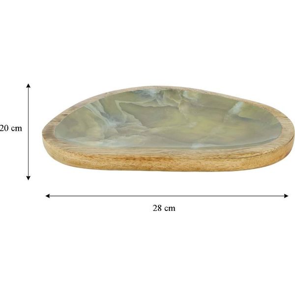 Vassoio Decorativo Dijk 28X20X3 Cm Vassoio In Legno Di Mango Vassoio Da Portata Decorazione-image
