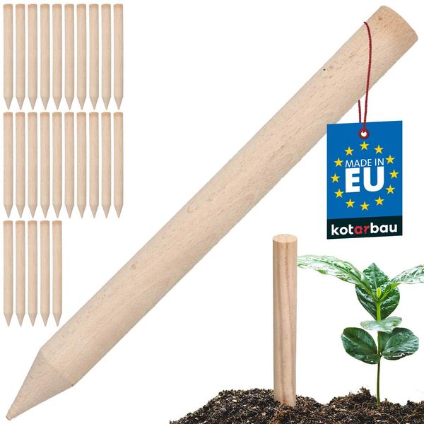 Kotarbau® Set Di 25 Pali Per Fagioli In Legno 30 Cm Pali In Legno Pali In Legno Di Faggio Pali Per Piantine Pali In Legno Pali In Legno Pali Per La Messa A Terra Pali In Legno Duro Pali Per La Messa A Terra Pali Rotondi-image