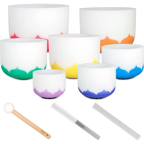 Sela SECLU-SET Set Di Ciotole Di Cristallo Per Il Canto Dei Chakra Lotto-image