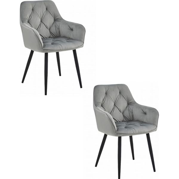 Valora Jork Chair Silver Grey X2 - Coppia Di Eleganti Sedie Grigio Argento-image